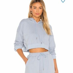 Malia Cropped Sweatshirt in Dusty Blue